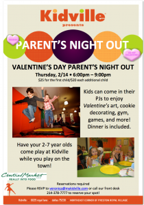 Kidville Parent's Night Out - Valentine's Day!