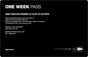 One Week Pass from Equinox