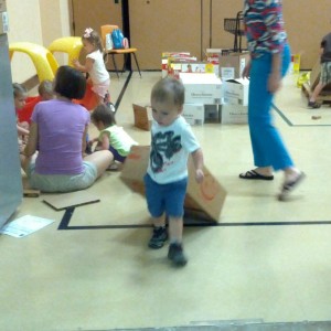 Working in a Food Pantry at the age of 2!