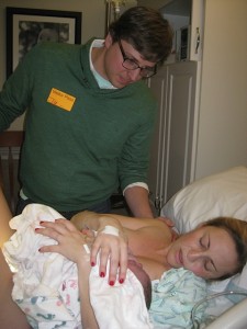 First moments after my 2nd sons birth via VBAC