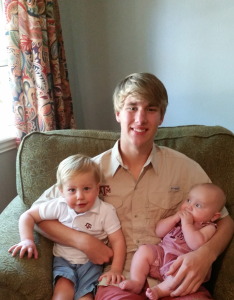 My little brother and my sons, a few days before my brother went to college.