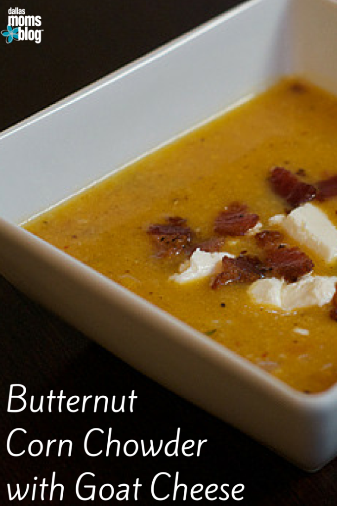 Butternut Corn Chowder with Goat Cheese