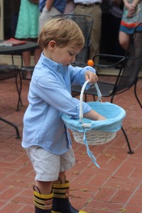 Note the rain boots with his Easter outfit. Wasn't worth the battle!