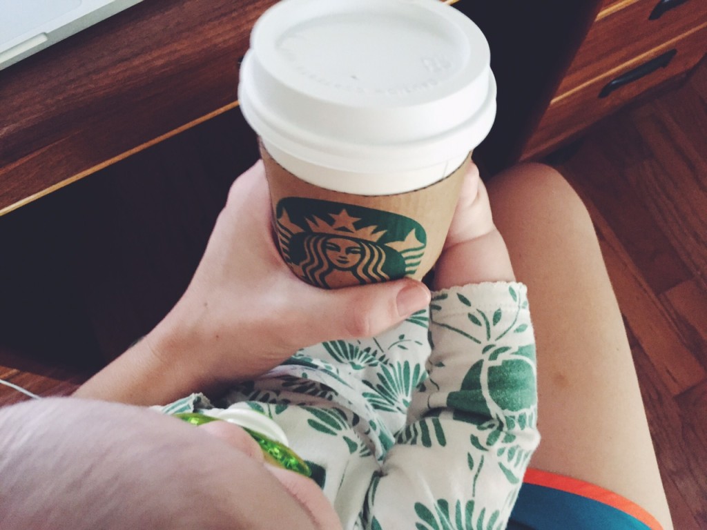 Coffee. Baby in lap. Emails. 
