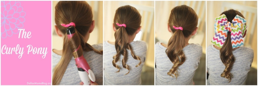 Five Minute Little Girl Hair - Curly Pony Collage