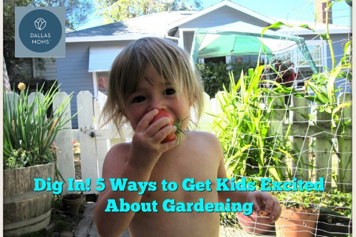 small child in a garden eating a tomato, tips for gardening with kids