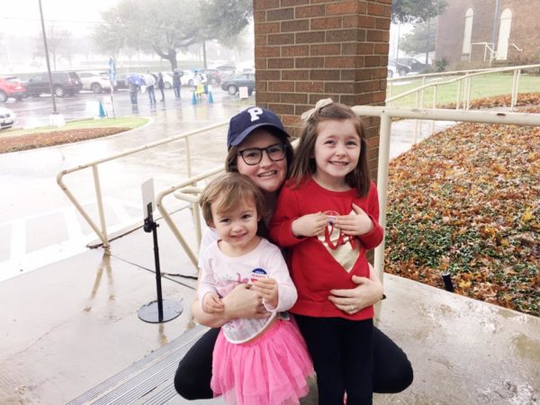 mom and kids at polling place, why moms should vote