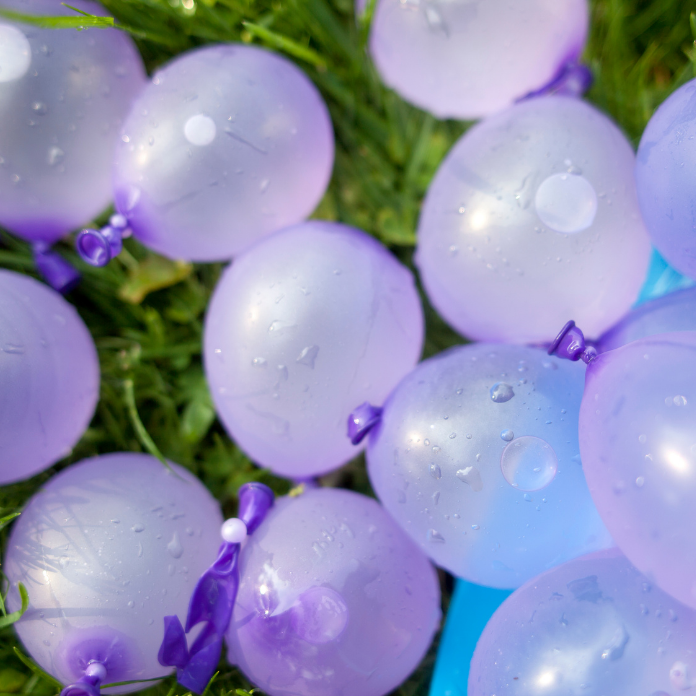 water ballons in grass