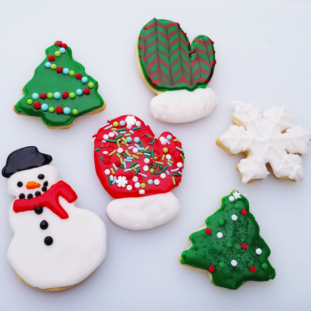 Christmas Sugar Cookies (Christmas Trees, Mittens, Snowman and a snowflake) most popular Christmas cookie recipes