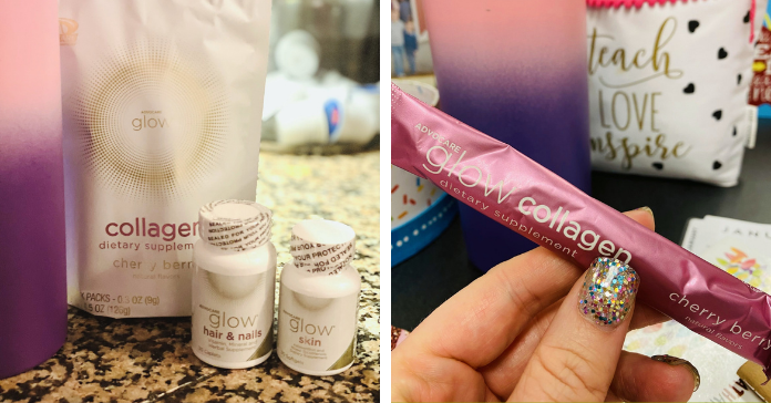 advocare glow products and collagen stick pack, advocare glow review