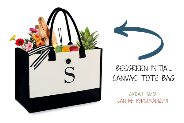 Beegreen Initial Canvas Tote Bage