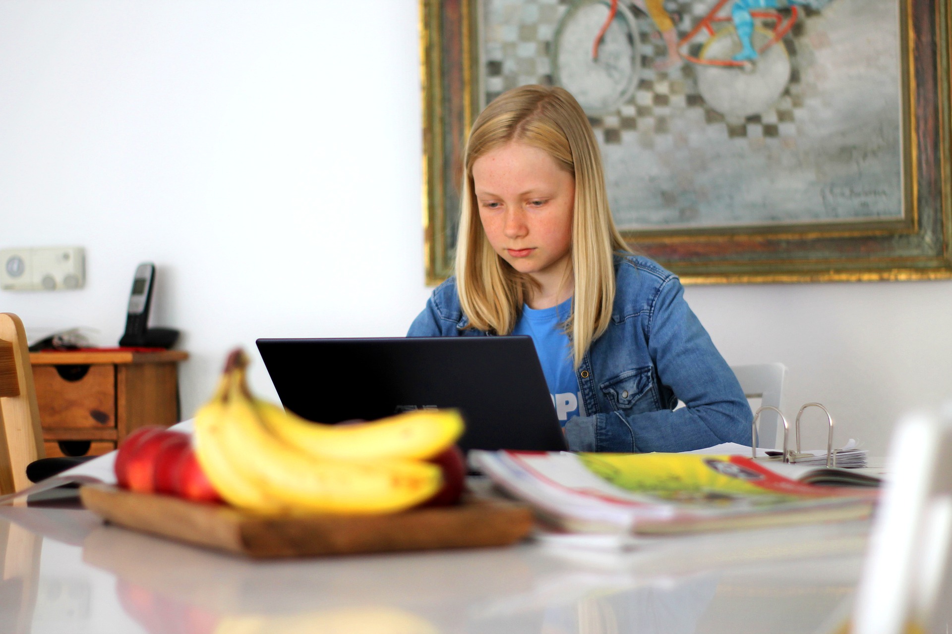 girl at home on laptop, what I learned after homeschooling