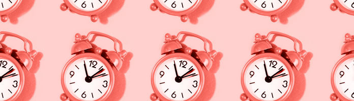illustration of repeating alarm clocks