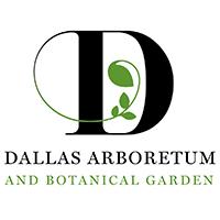Dallas Arboretum logo, featuring the letter "D" with a vine growing from the top serif.