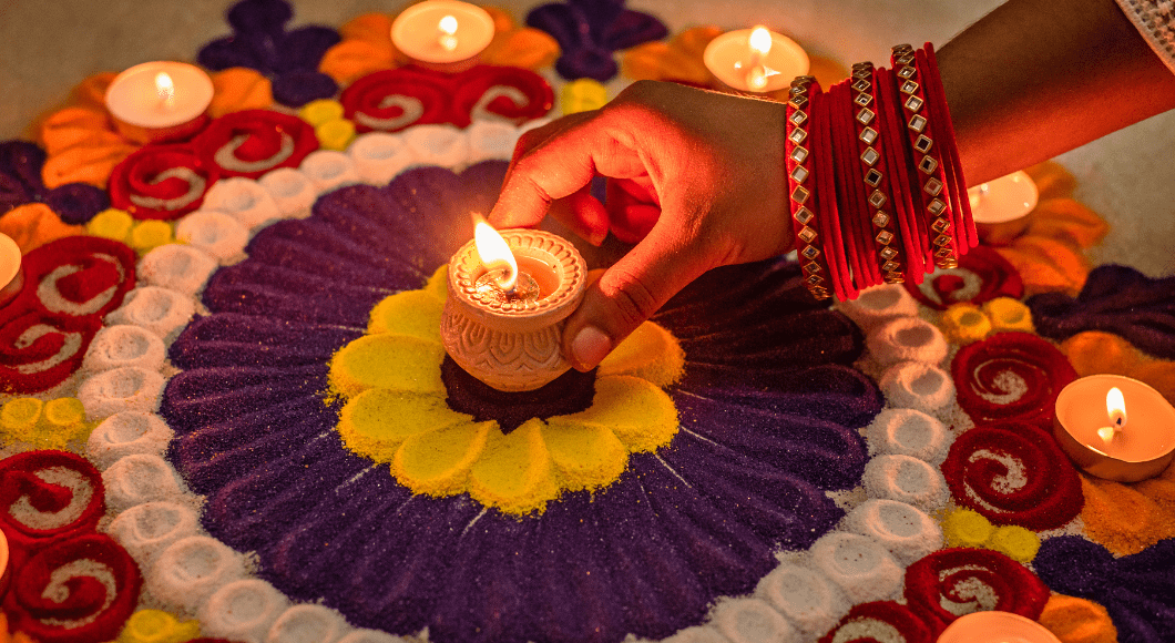 Light a diya on Diwali.